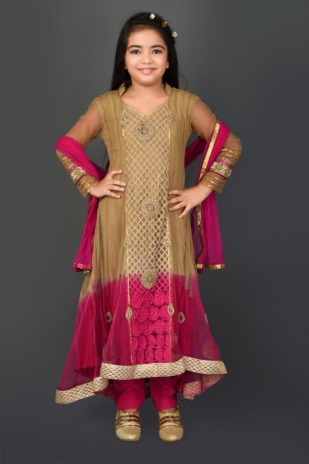 Designer Kids Kurta | Buy Nikhaar Creations Beige Pink Kurta Online