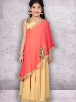 Kids Georgette Gown | Buy Nikhaar Creations Pink Gown Online