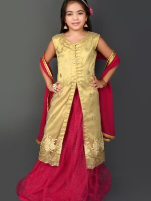 Kids Beige Kurta | Buy Nikhaar Creations Beige Lehenga Online