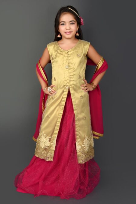 Kids Beige Kurta | Buy Nikhaar Creations Beige Lehenga Online